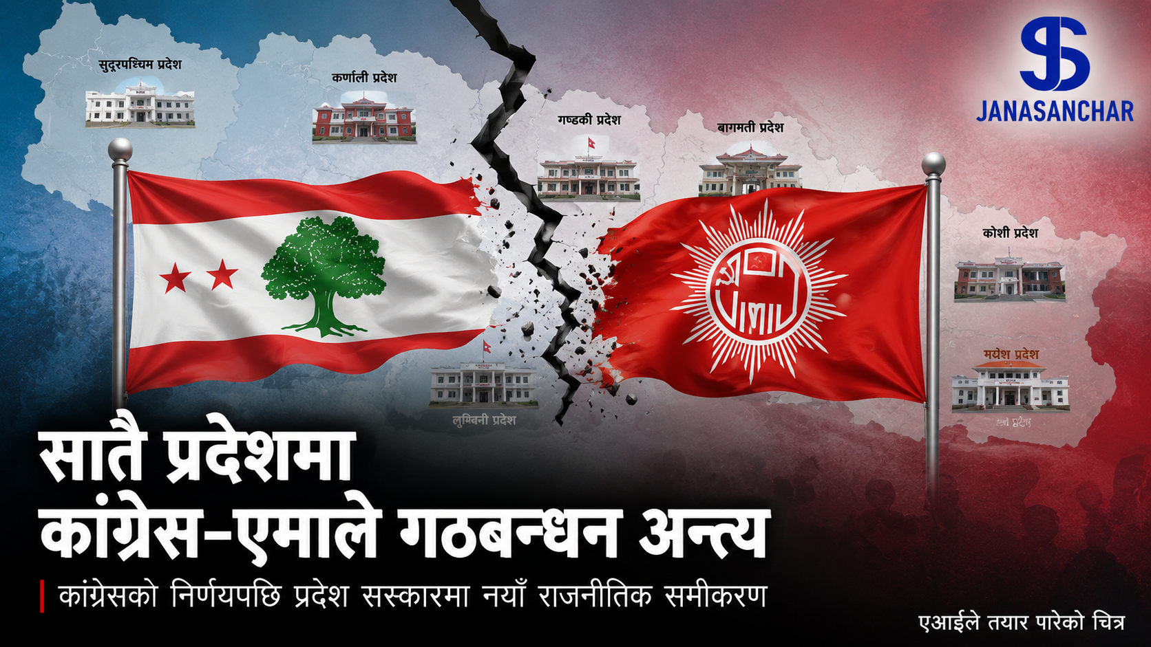सातै प्रदेशमा एमालेसँगकाे गठबन्धन र सहकार्य तोड्ने कांग्रेसको निर्णय