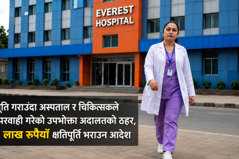 प्रसूति गराउँदा अस्पताल र चिकित्सकले लापरवाही गरेको उपभोक्ता अदालतको ठहर : ३९ लाख क्षतिपूर्ति भराउन आदेश