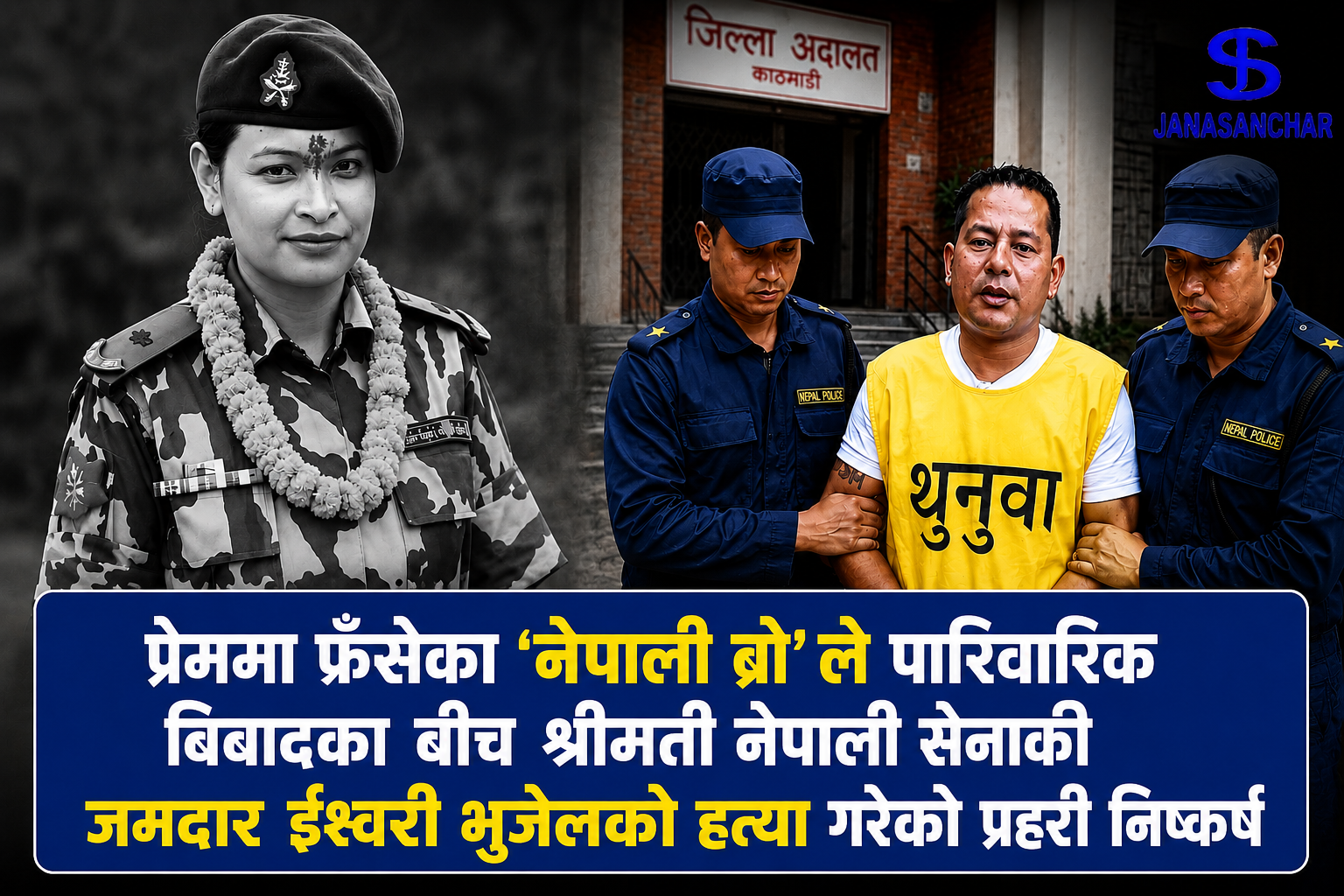 प्रेममा फँसेका ‘नेपाली ब्रो’ले पारिवारिक बिबादका बीच श्रीमती नेपाली सेनाकी जमदार ईश्वरी भुजेलको हत्या गरेको प्रहरी निष्कर्ष