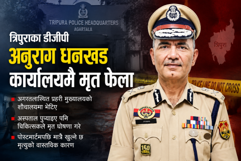 भारतको त्रिपुरा राज्यका प्रहरी प्रमुख अनुराग धनखड कार्यालयको शौचालयमा मृत भेटिए