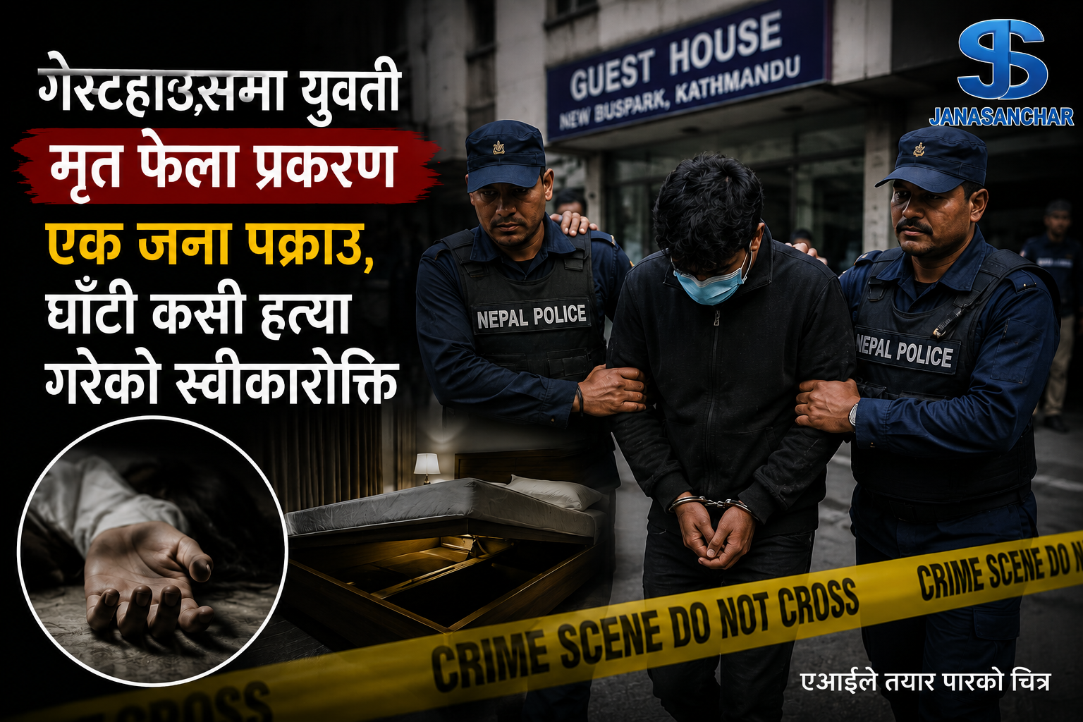 गेस्टहाउसमा युवती मृत्यु प्रकरण : हत्या आशंकामा दुई युवक पक्राउ