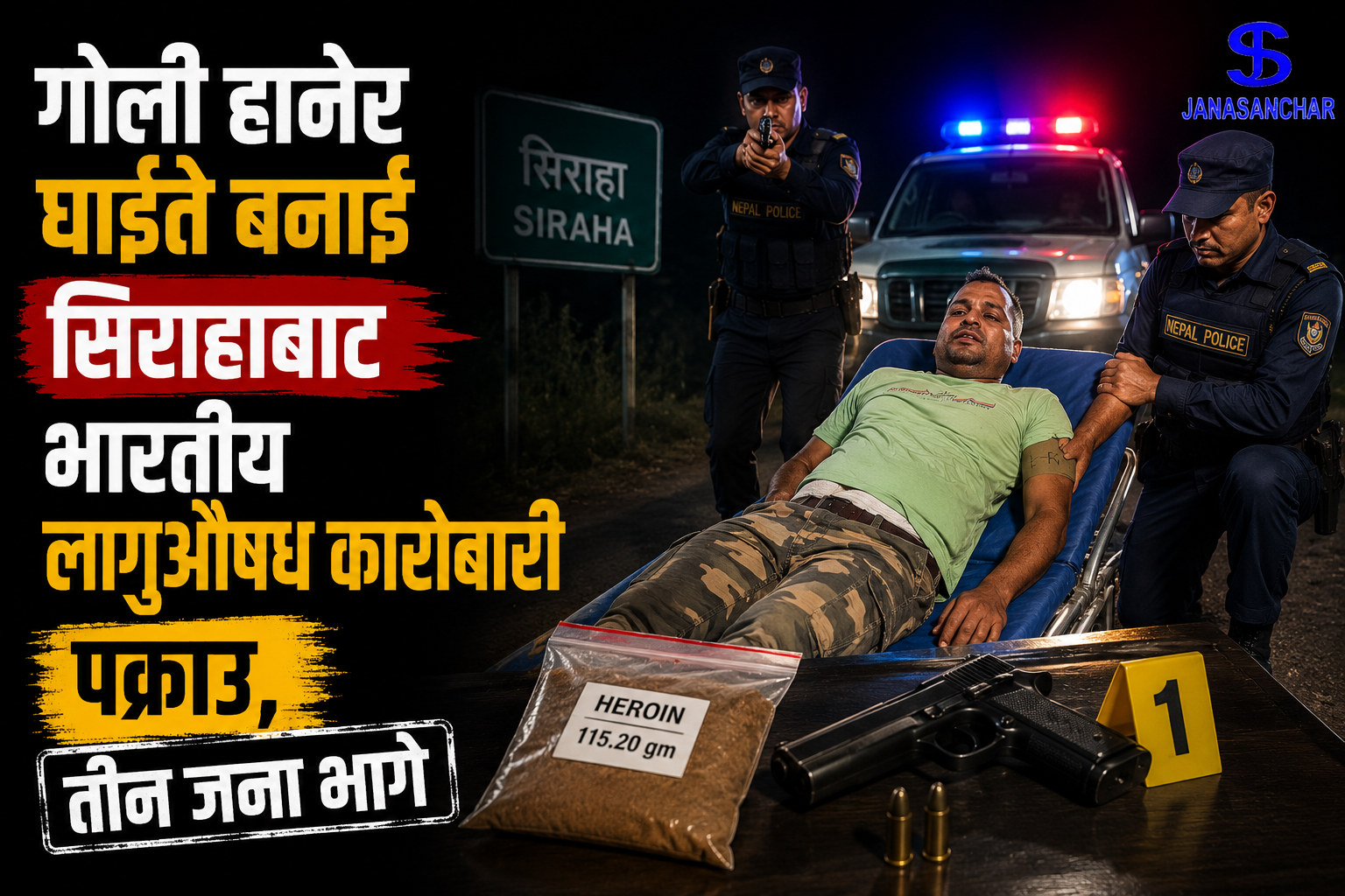 गोली हानेर घाइते बनाई सिराहाबाट भारतीय लागुऔषध कारोबारी पक्राउ, तीन जना भागे