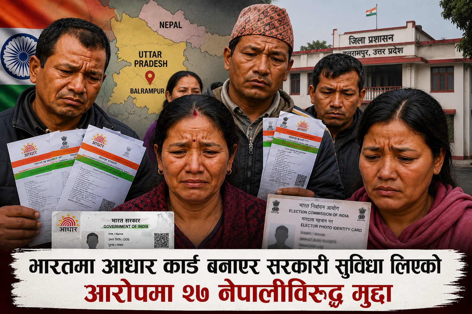 भारतमा आधार कार्ड बनाएर सरकारी सुविधा लिएको आरोपमा २७ नेपालीविरुद्ध मुद्दा दर्ता