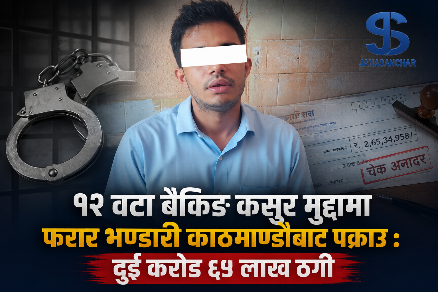 १२ वटा बैंकिङ कसुर मुद्दामा फरार भण्डारी काठमाण्डौबाट पक्राउ : दुई करोड ६५ लाख ठगी
