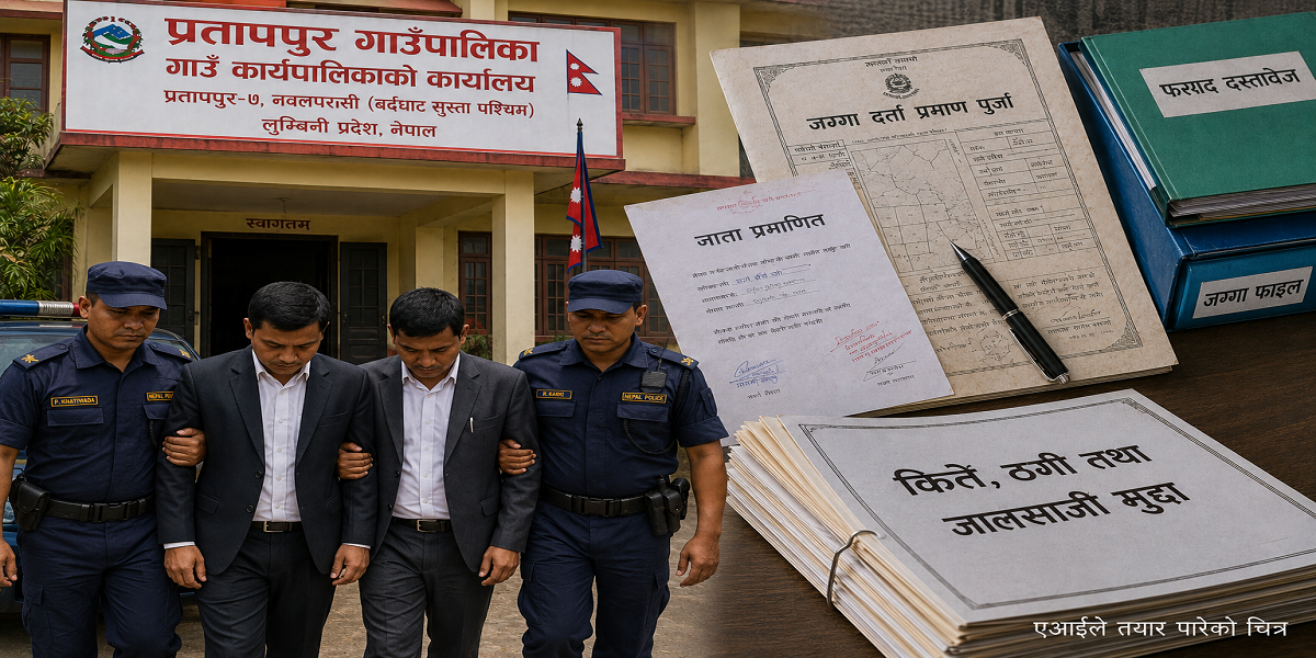 जग्गा किर्ते तथा ठगी प्रकरण : भूमि प्रशासन कार्यालय नवलपरासीका नासुसहित दुई कर्मचारी पक्राउ
