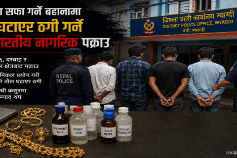 गरगहना सफा गर्ने बहानामा तौल घटाएर ठगी गर्ने चार भारतीय म्याग्दीमा पक्राउ