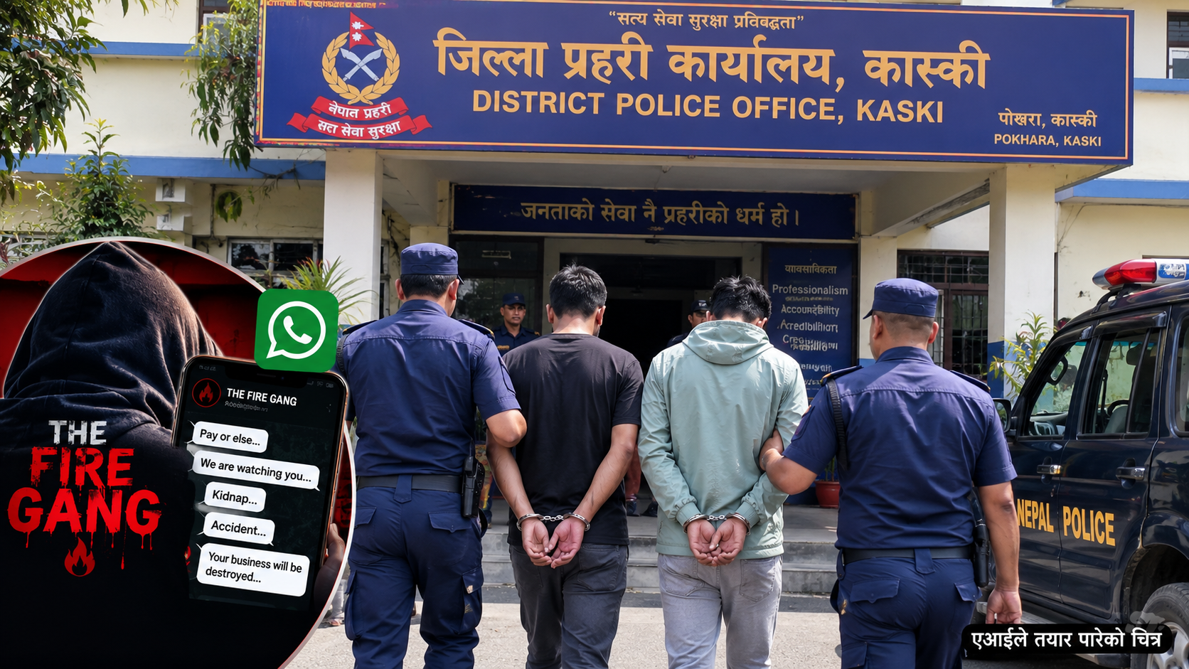 ‘द फायर ग्याङ’का नाममा पोखराका पर्यटन व्यवसायीलाई धम्की : धम्क्याउँदै रकम माग्ने दुई जना पोखराबाट पक्राउ
