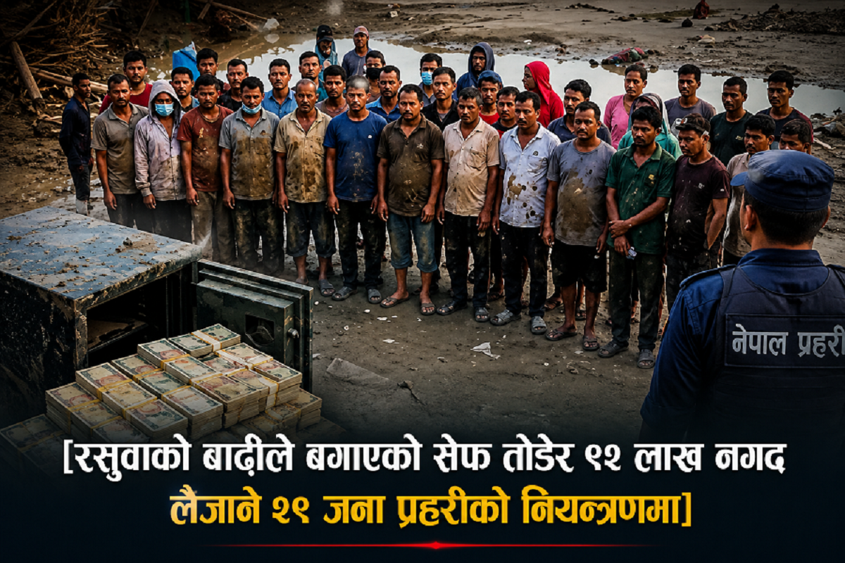 बाढीले बगाएको बैंकको ‘सेफ’ फोडेको आरोपमा २९ जना पक्राउ : ९२ लाख रुपैयाँ समेत बरामद
