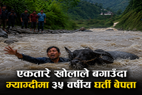 एकतारे खोलाले बगाउँदा म्याग्दीमा भैंसीसहित ३५ वर्षीय युवा बेपत्ता