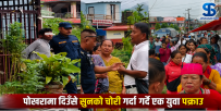 पोखरामा दिउँसै सुनको सिक्री चोरी गर्दै गर्दा एक युवा रङ्गेहात पक्राउ