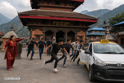म्याग्दीको जगन्नाथ मन्दिरमा महिलाको घाँटीबाट सुनको सिक्री चोरी गरेर गाडी रिजर्भ गरी भाग्दै गरेका पाँच जना पक्राउ