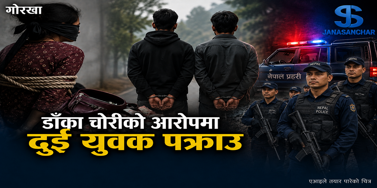 गोरखामा महिलालाई बाटोमै बाँधेर लुटपाट गरेको आरोपमा दुई युवक पक्राउ