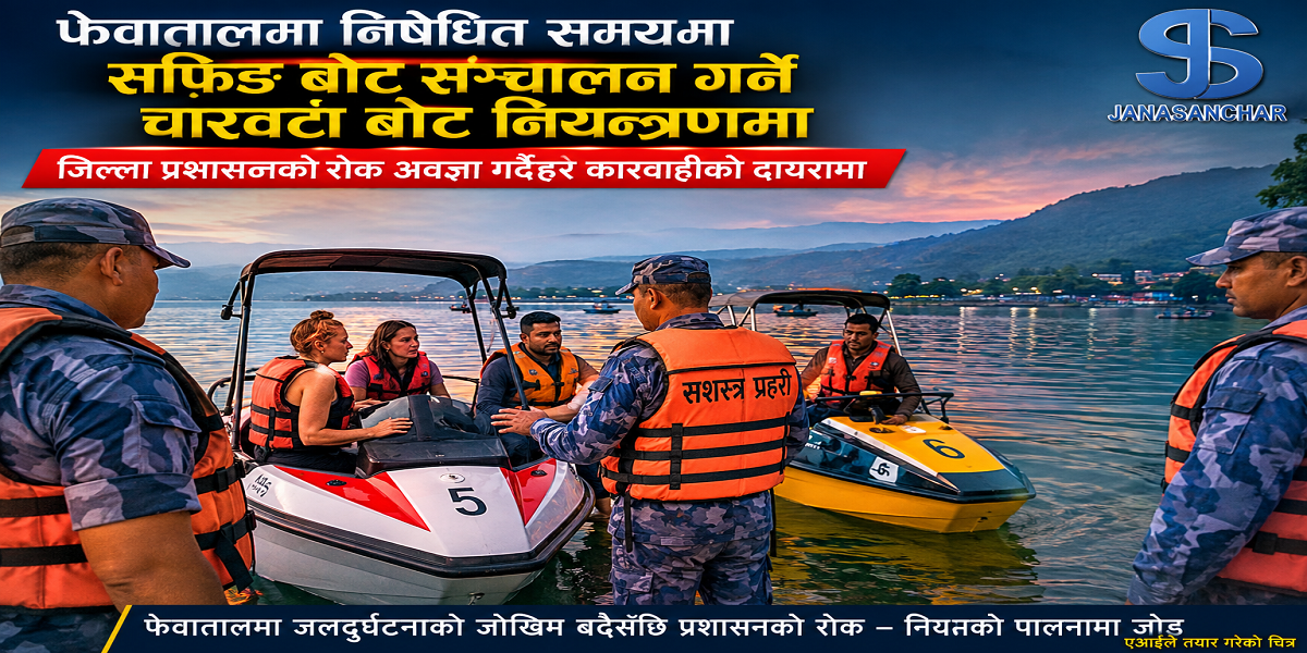 फेवातालमा निषेधित समयमा सर्फिङ सञ्चालन गर्ने चार वटा बोट नियन्त्रणमा