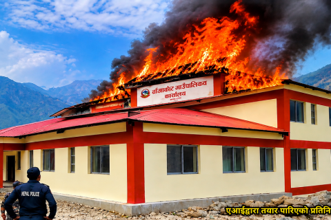 हुम्लाको ताँजाकोट गाउँपालिकाको कार्यालयमा आगलागी, क्षतिको विवरण आउन बाँकी