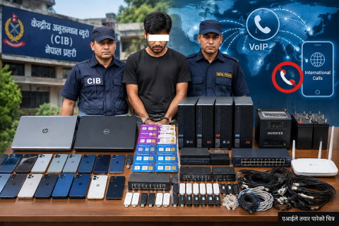 चितवनमा अवैध भीओआईपी कल बाइपास सञ्चालन गर्ने भारतीय पक्राउ, ठुलो परिमाणमा उपकरण बरामद