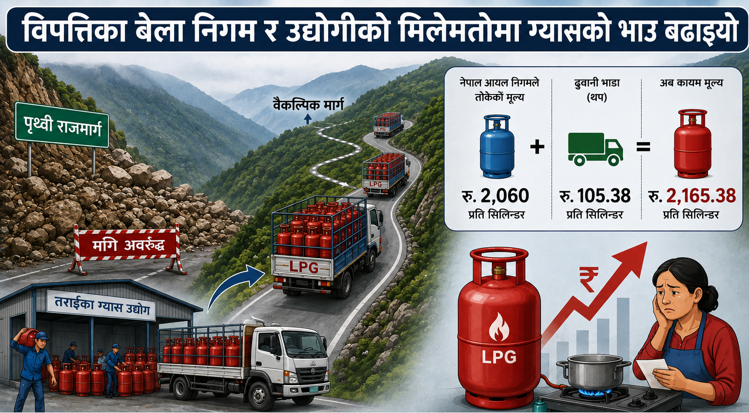 विपत्तिका बेला निगम र उद्योगीको मिलेमतोमा ग्यासको भाउ बढाइयो