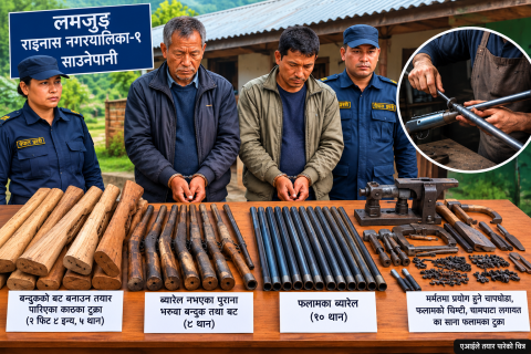 लमजुङको राइनासमा अवैध हतियार कारखाना : भरुवा बन्दुक बनाउने र मर्मत गर्ने दुई जना पक्राउ