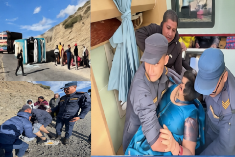 मुस्ताङको कागबेनीमा मिनिबस पल्टिँदा १२ जना घाइते