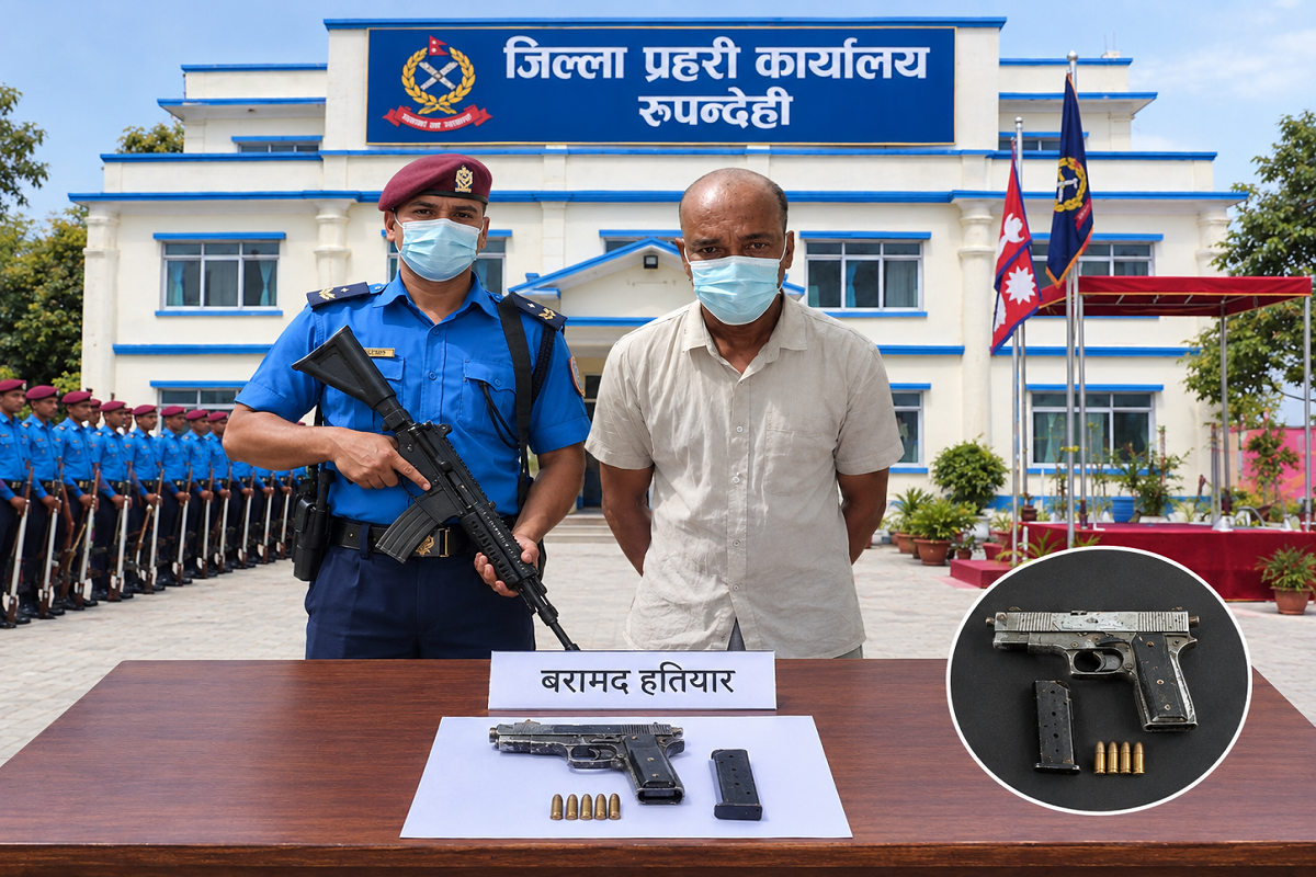 नक्कली ब्लुबुक बनाएर चोरीका मोटरसाइकल बेच्ने कार्यमा संलग्न व्यक्ति लोडेड पेस्तोलसहित पक्राउ