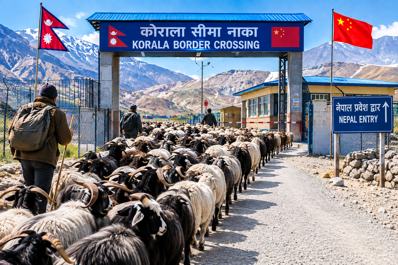 कोरला नाकाबाट भेडाच्याङ्ग्रा भित्रिन थाले