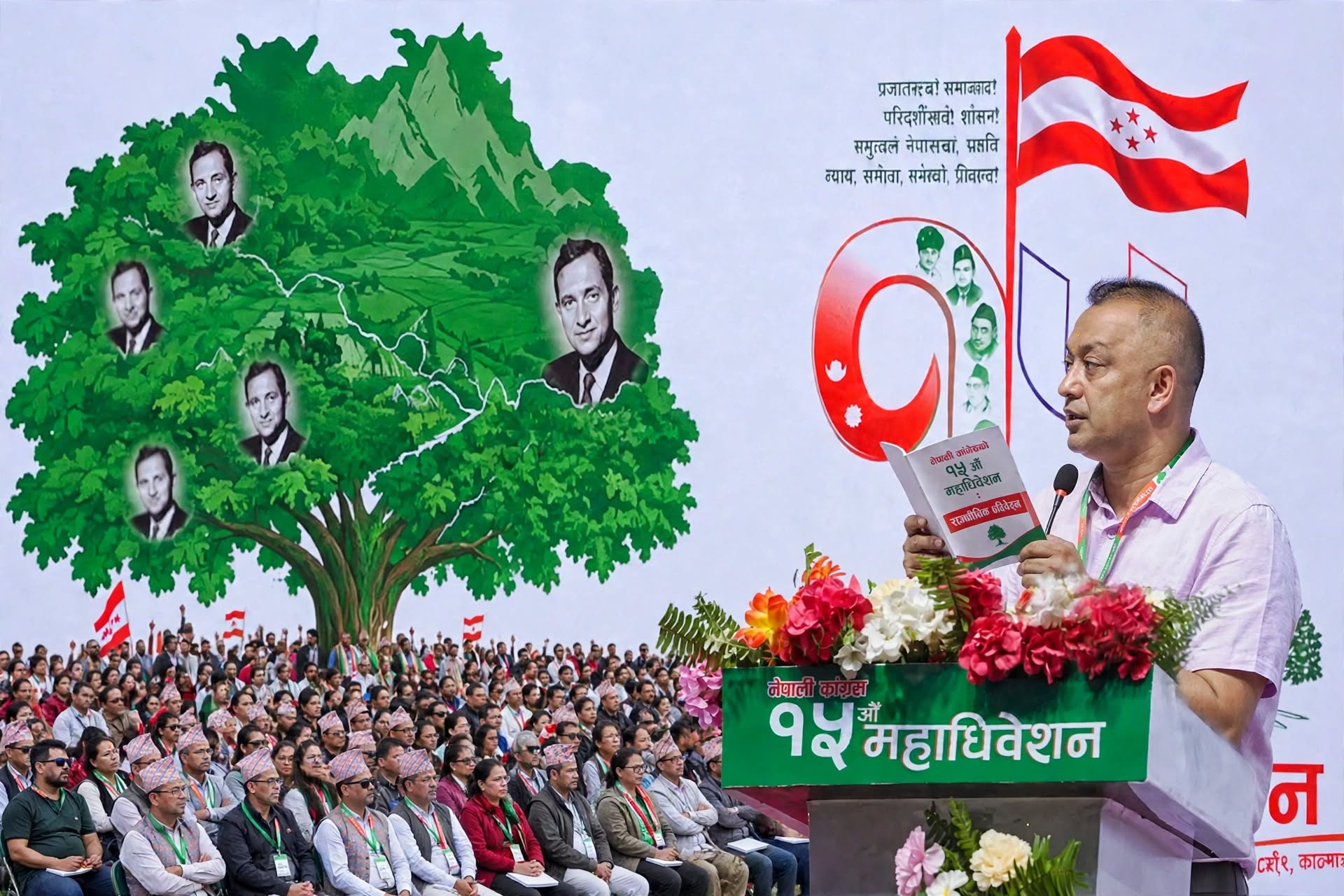नेपाली काङ्ग्रेसको महाधिबेशनमा सभापति गगन थापाले तयार पारेको प्रतिबेदनमा के छ ?