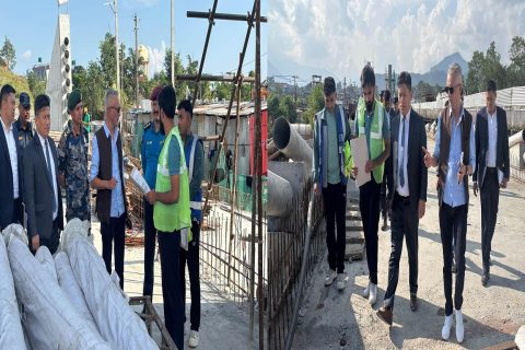 प्रतिनिधिसभा सदस्य पौडेलद्वारा पोखराको सेती र फिर्के खोला पुलको अनुगमन : दिए यस्तो कडा निर्देशन