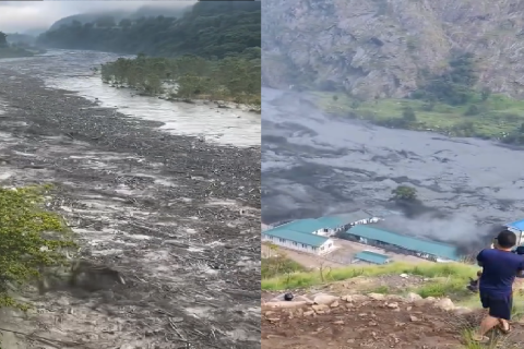 गोरखामा उङ्गिलुङ खोलाको पहिरोले बूढीगण्डकीमा लेदोसहितको बाढी : भेडीगोठमा बस्दै आएका पांच जना सम्पर्कविहीन