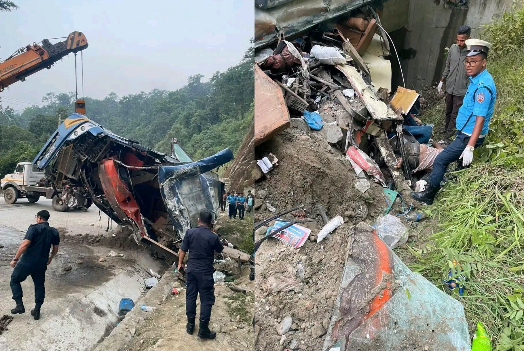 नवलपुरको दाउन्नेमा एकाबिहानै यात्रुवाहक बस दुर्घटना : ६ जनाको मृत्यु, १० जना घाइते (नामावलीसहित)
