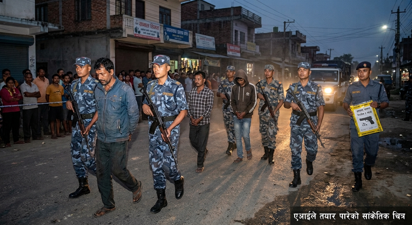 रुपन्देहीमा गोली हानेर भागेका तीन जना पक्राउ